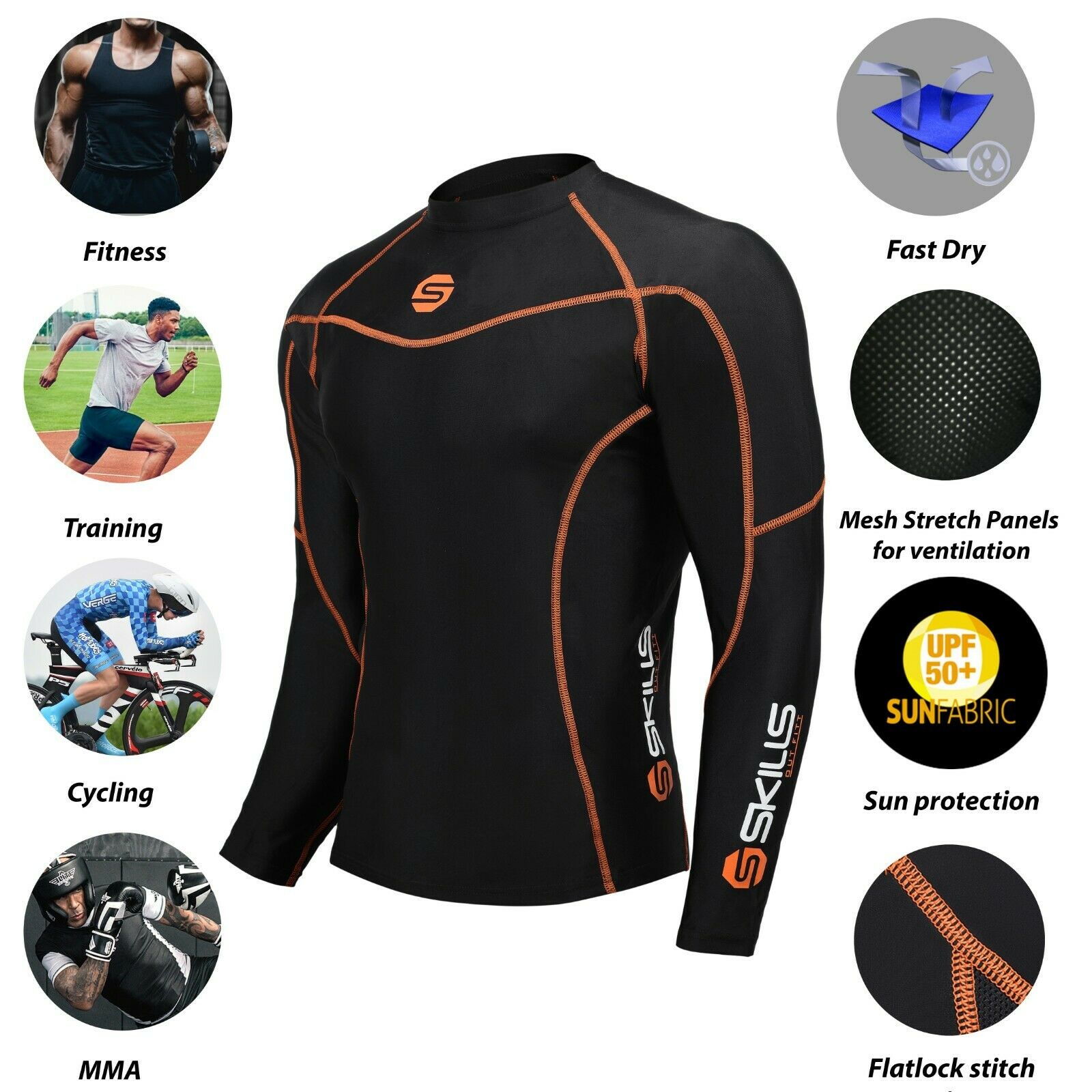 Men's Compression Armor Base layer Top Skin Fit Shirt - Skills Outfit Pty Ltd