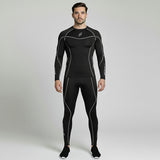Mens Compression Armour Base layer Top Skin Fit Shirt + Leggings / Pants set