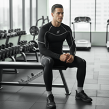 Mens Compression Armour Base layer Top Skin Fit Shirt + Leggings / Pants set