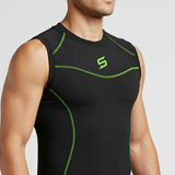 Mens Compression Armour Base Layer Tops Running Sleeveless Sports Skin Shirt