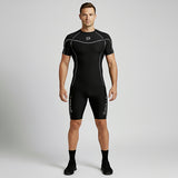 Men's Black / Grey Compression Base Layer Short sleeve shirt and shorts Set