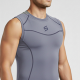 Mens Compression Armour Base Layer Tops Running Sleeveless Sports Skin Shirt