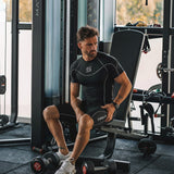 Men's Black / Grey Compression Base Layer Short sleeve shirt and shorts Set