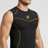 Mens Compression Armour Base Layer Tops Running Sleeveless Sports Skin Shirt