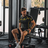 Men's Black / Fluro Compression Base Layer Short sleeve shirt and shorts Set