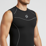 Mens Compression Armour Base Layer Tops Running Sleeveless Sports Skin Shirt