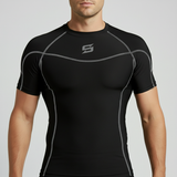 Mens Compression Base Layer Armour Top Short Sleeve Gym Fit Sports Shirt