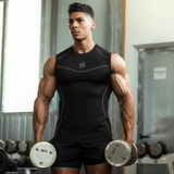 Mens Compression Armour Base Layer Tops Running Sleeveless Sports Skin Shirt
