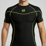Mens Compression Base Layer Armour Top Short Sleeve Gym Fit Sports Shirt