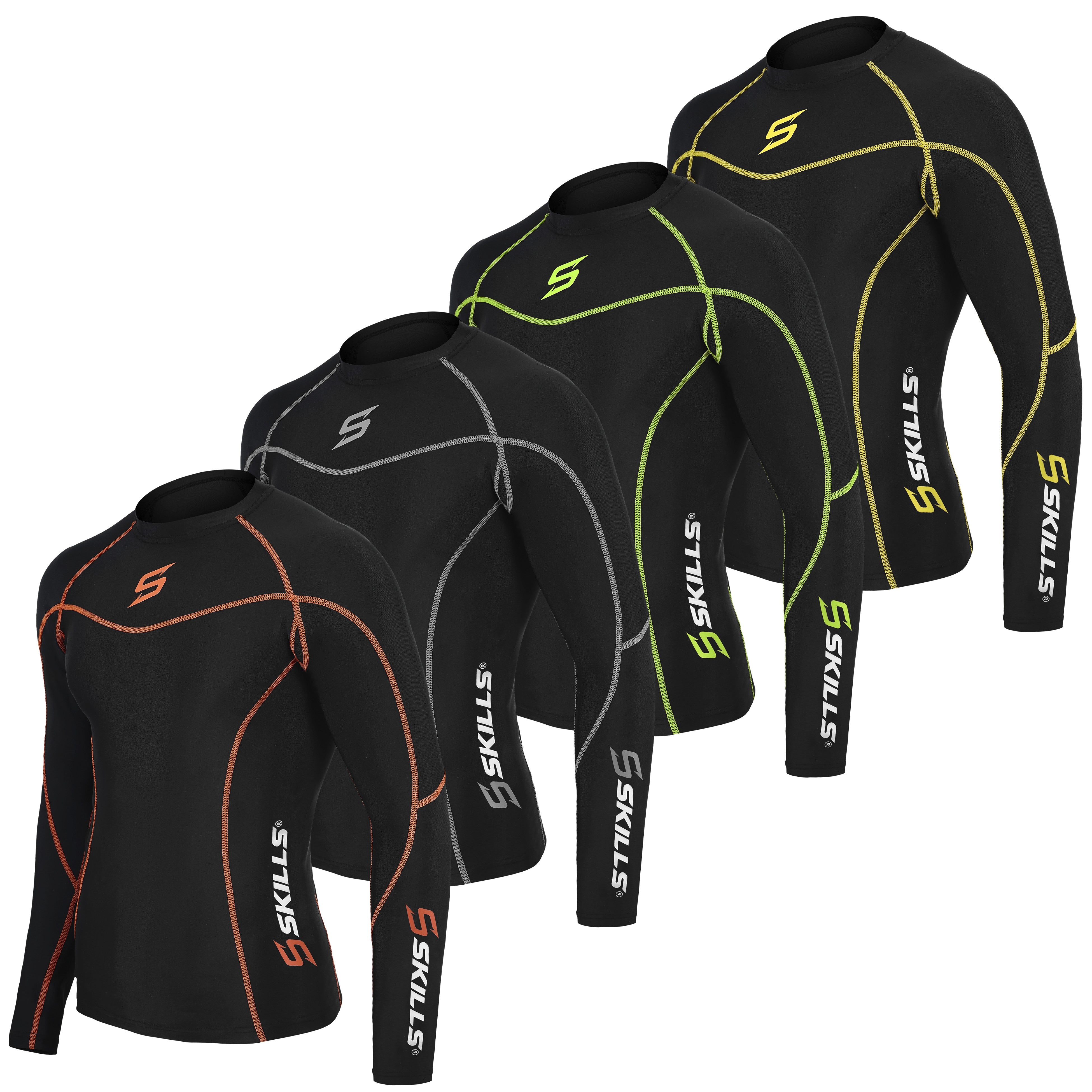 Mens Compression Armour Base Layer Top Long Sleeve Thermal Gym Sports Shirt - Skills Outfit Pty Ltd