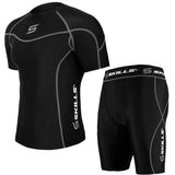 Men's Black / Grey Compression Base Layer Short sleeve shirt and shorts Set - Skills Outfit Pty Ltd