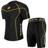 Men's Black / Fluro Compression Base Layer Short sleeve shirt and shorts Set - Skills Outfit Pty Ltd