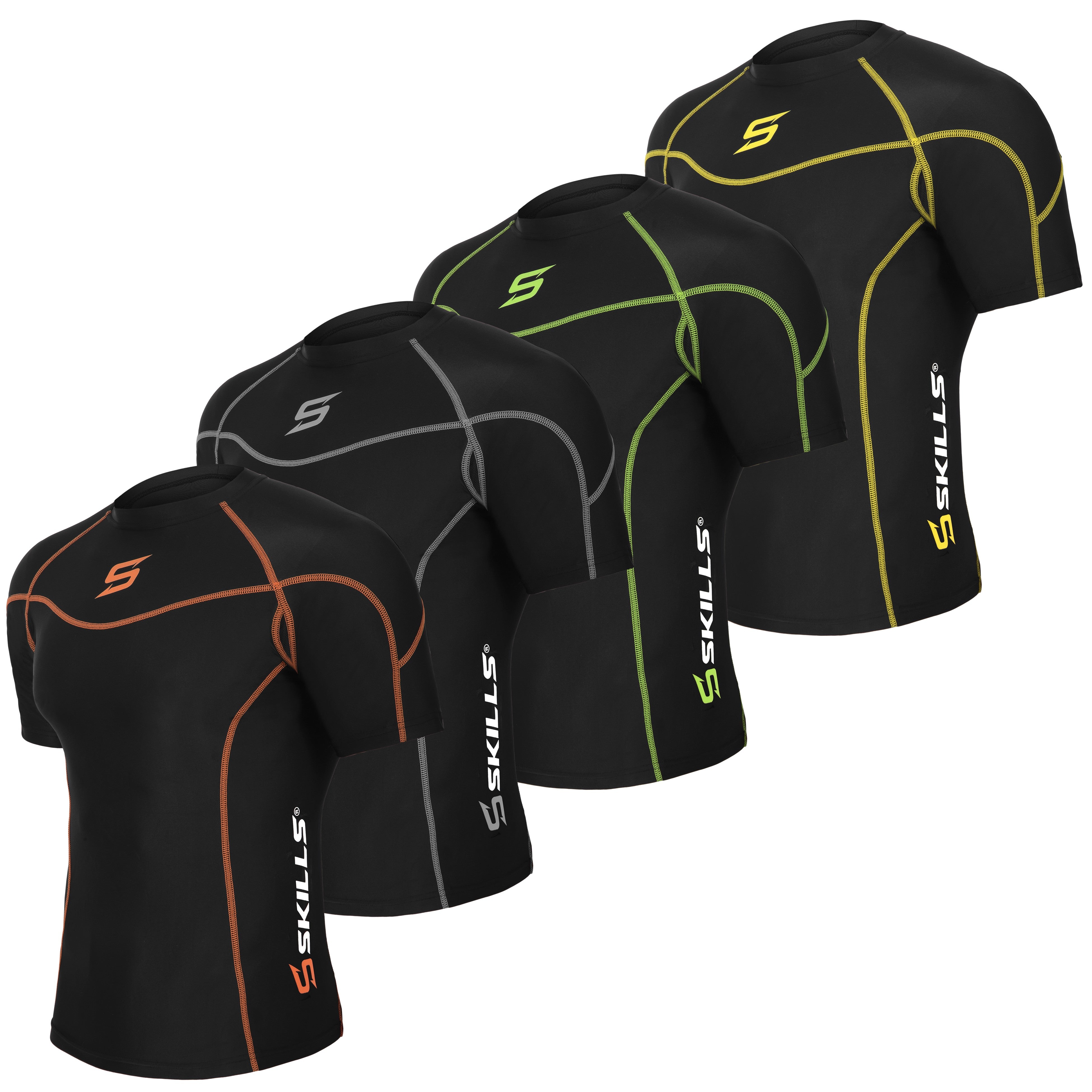Mens Compression Base Layer Armour Top Short Sleeve Gym Fit Sports Shirt - Skills Outfit Pty Ltd