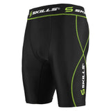 Men's Black / Green Compression Base Layer Short sleeve shirt and shorts Set - Skills Outfit Pty Ltd