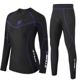 Womens Compression Base Layer Top and Tights Skin Fit Gym Yoga Running Set - Skills Outfit Pty Ltd