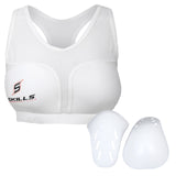 Women Chest Guard Front Closure Protection MMA Push Up Sports Bra Maxi White - Skills Outfit Pty Ltd