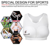 Women Chest Guard Front Closure Protection MMA Push Up Sports Bra Maxi White - Skills Outfit Pty Ltd