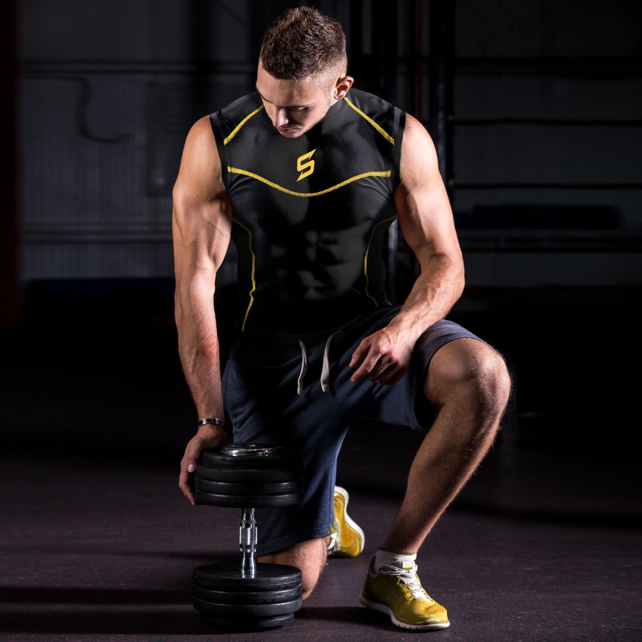 Mens Compression Armour Base Layer Tops Running Sleeveless Sports Skin Shirt - Skills Outfit Pty Ltd