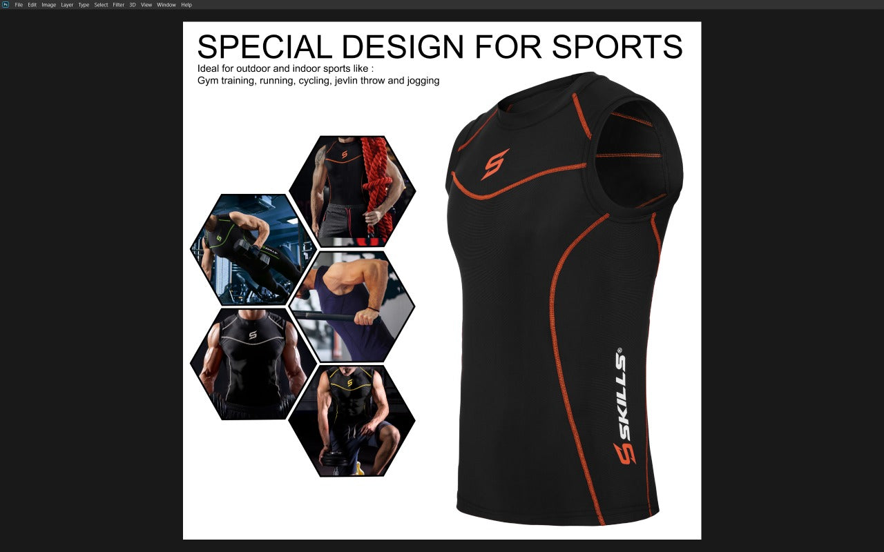 Mens Compression Armour Base Layer Tops Running Sleeveless Sports Skin Shirt - Skills Outfit Pty Ltd
